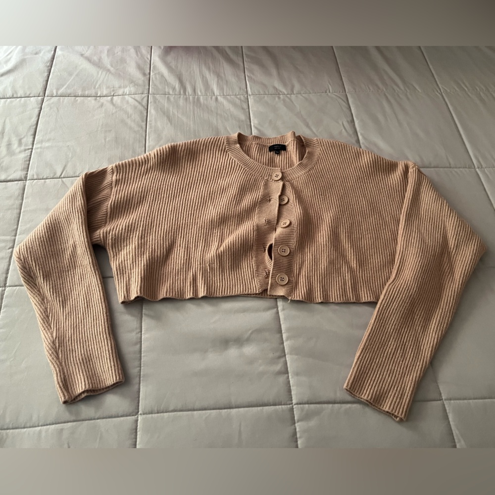 Debut Tan Brown Cropped Cardigan | M/L